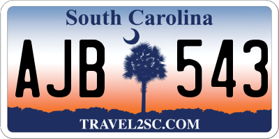 SC license plate AJB543