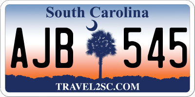 SC license plate AJB545