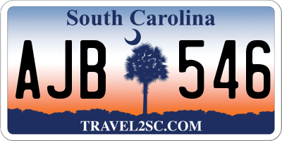 SC license plate AJB546