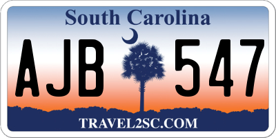 SC license plate AJB547