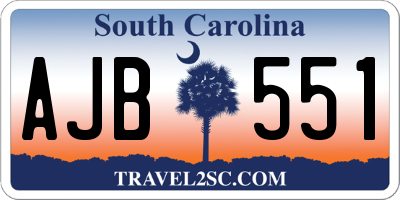SC license plate AJB551