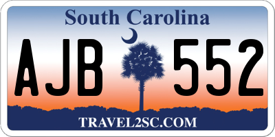 SC license plate AJB552