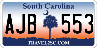 SC license plate AJB553