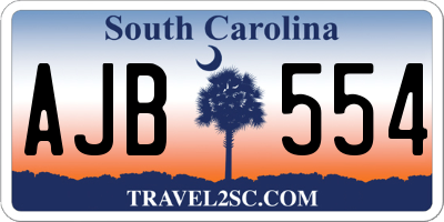 SC license plate AJB554