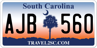 SC license plate AJB560