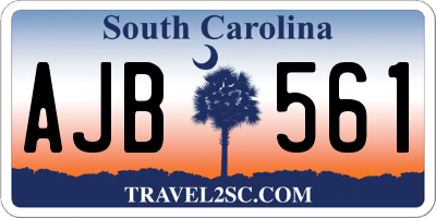 SC license plate AJB561