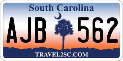 SC license plate AJB562