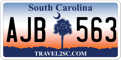 SC license plate AJB563