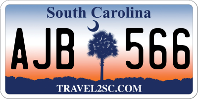 SC license plate AJB566