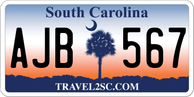 SC license plate AJB567