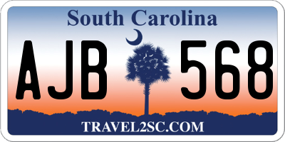 SC license plate AJB568