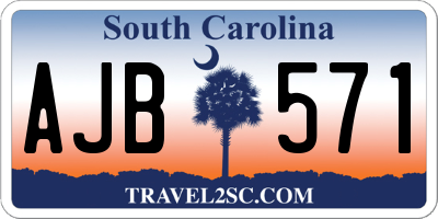 SC license plate AJB571