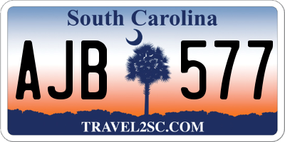 SC license plate AJB577