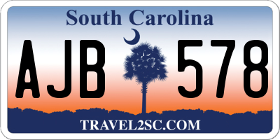 SC license plate AJB578