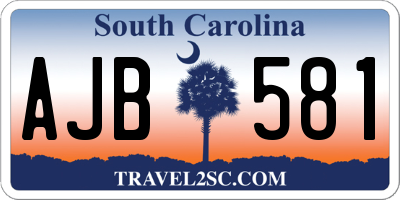 SC license plate AJB581