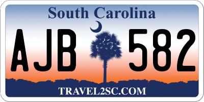 SC license plate AJB582