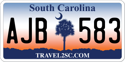 SC license plate AJB583
