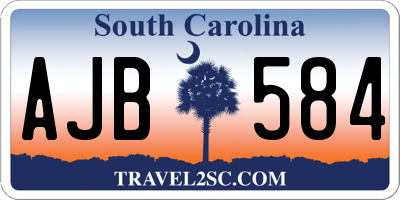 SC license plate AJB584