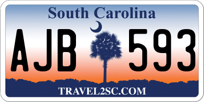 SC license plate AJB593