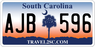 SC license plate AJB596