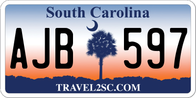 SC license plate AJB597