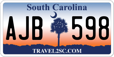 SC license plate AJB598