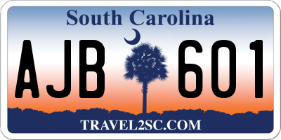 SC license plate AJB601