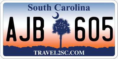 SC license plate AJB605