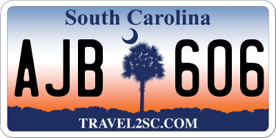 SC license plate AJB606