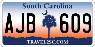 SC license plate AJB609