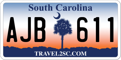 SC license plate AJB611