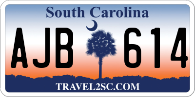 SC license plate AJB614