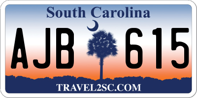 SC license plate AJB615