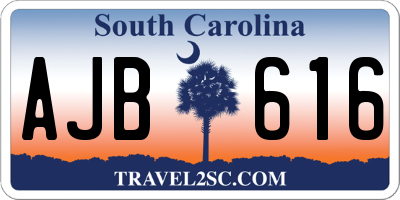 SC license plate AJB616