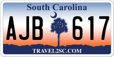 SC license plate AJB617