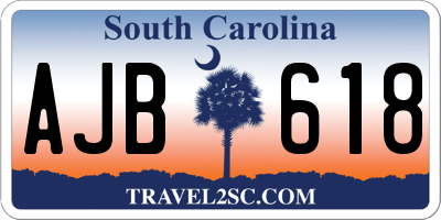 SC license plate AJB618