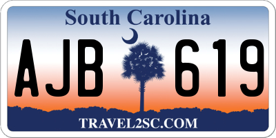 SC license plate AJB619