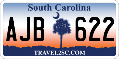 SC license plate AJB622