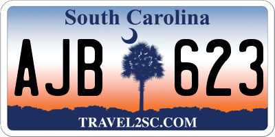 SC license plate AJB623