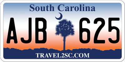 SC license plate AJB625
