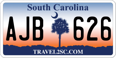 SC license plate AJB626