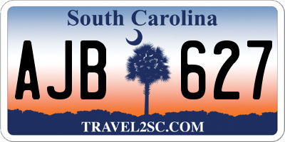 SC license plate AJB627