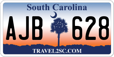 SC license plate AJB628