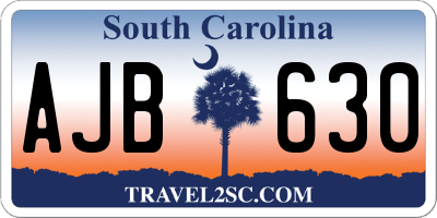 SC license plate AJB630