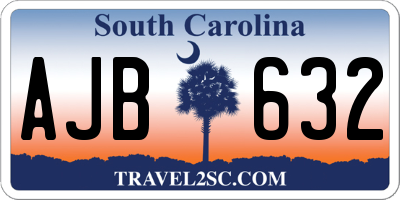 SC license plate AJB632
