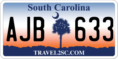 SC license plate AJB633