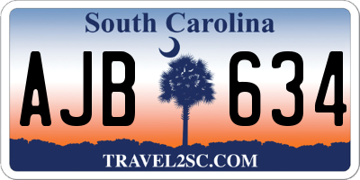 SC license plate AJB634