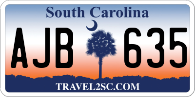 SC license plate AJB635