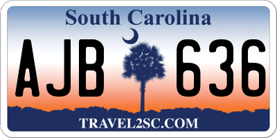 SC license plate AJB636