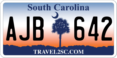 SC license plate AJB642